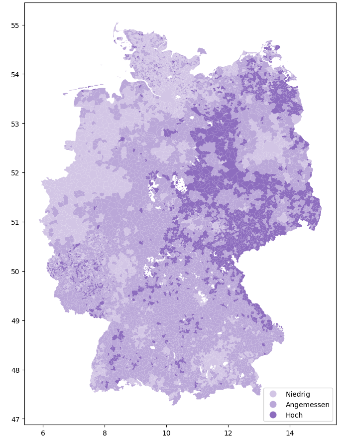 Deutschlandkarte zeigt regionale Unterschiede im Wohnungsleerstand.