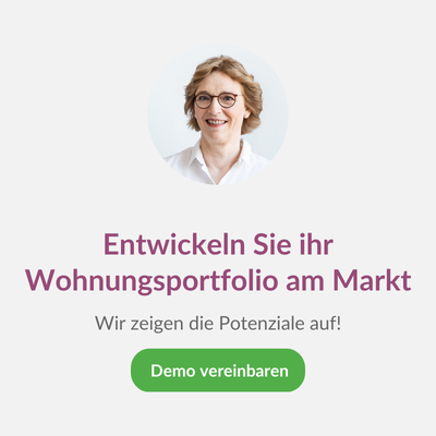 Call-to-Action zur Entwicklung des Wohnungsportfolios.