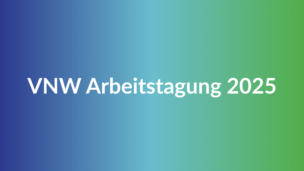 VNW Arbeitstagung 2025 in Lübeck auf blau grünem Hintergrund