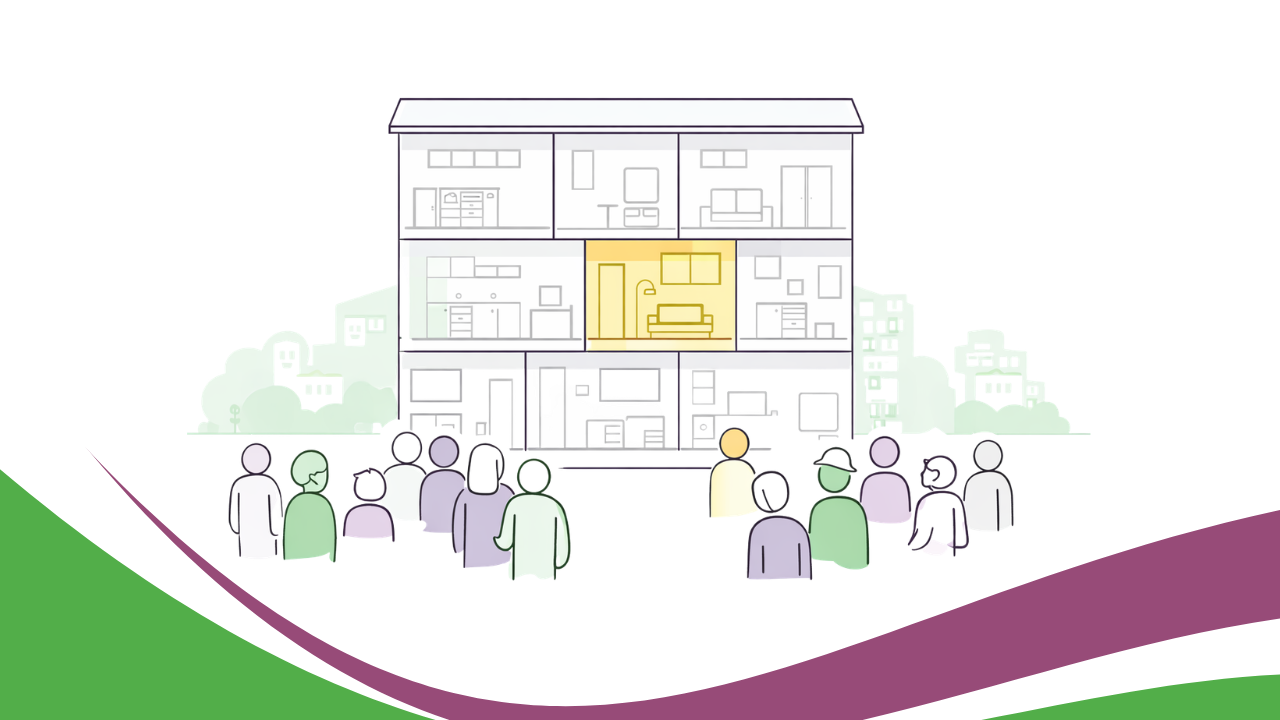 Kleine Wohnungen im Fokus mit hoher Nachfrage verschiedener Haushalte in einem urbanen Wohngebäude